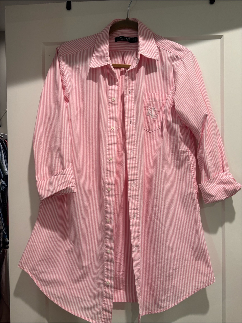 Ralph Lauren Pink & White Striped Sleep dress - Picture 4 of 4